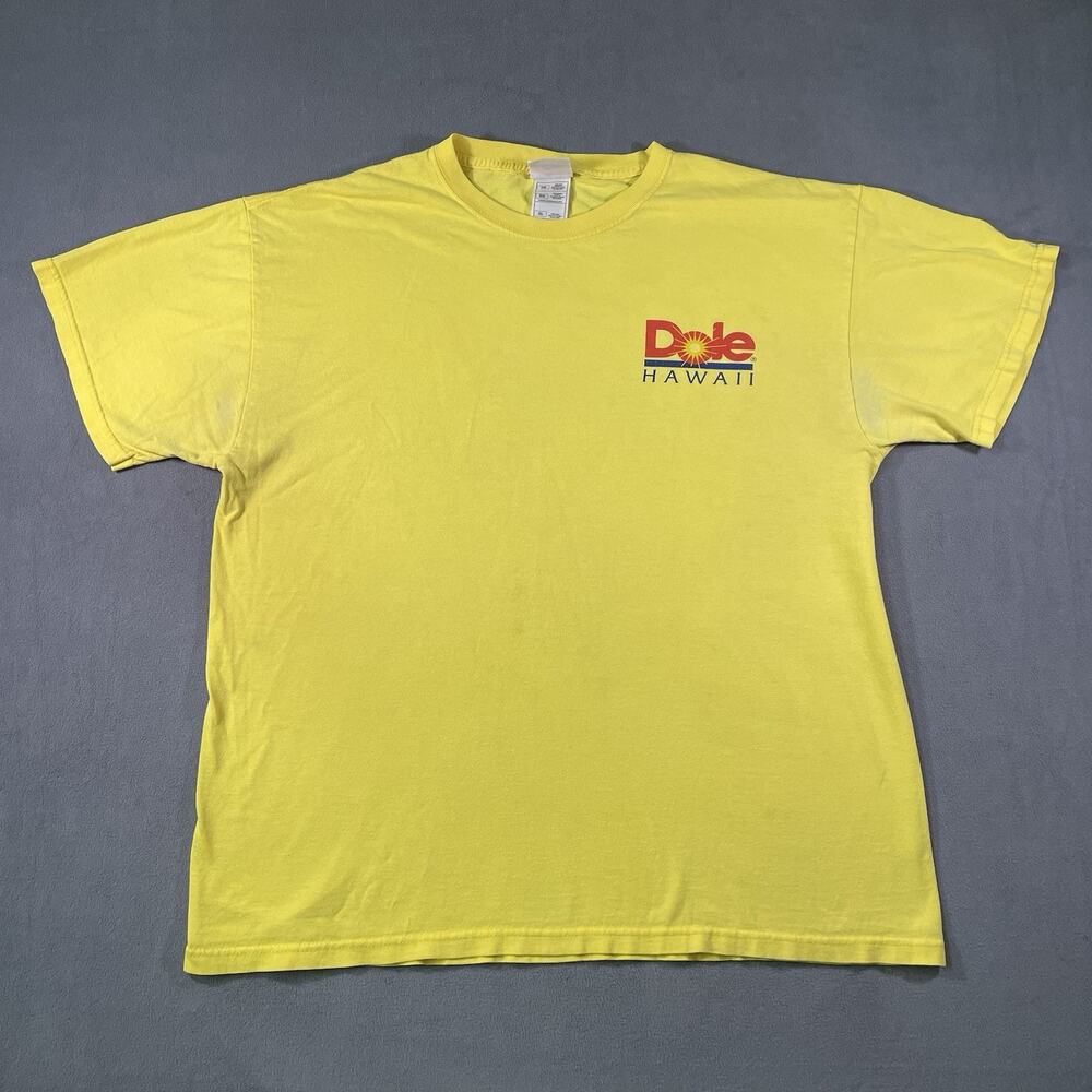 Vintage Dole Hawaii Shirt Men’s XL Yellow Cotton Graphic Casual